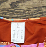 Salt + Cove Juniors Printed Side-Tie Bikini Swim Bottom Multi Brown Orange XS