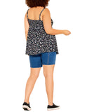 CCX Womens Trendy Plus Size Summer Daisy Camisole Top Summer Daisy Black 18W