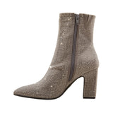 A New Day Womens Cassidy Rhinestone Ankle Boots 91636630 Silver Gray 6.5M
