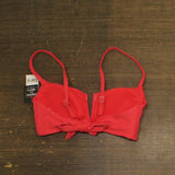 Bar III Womens V-Wire Plunge-Neck Bralette Bikini Swim Top Bright Rose L