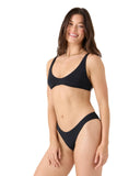 Roxy Solid Beach Classics Regular High Leg Bikini Bottom Anthracite Black M