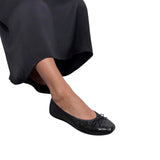 FitFlop Womens Delicato Bow Sequin Ballet Flats E6T Black 6M