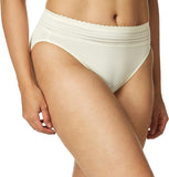 Warner's Women's No Pinching Lace Microfiber Hi-Cut Panties Vanilla Ivory M