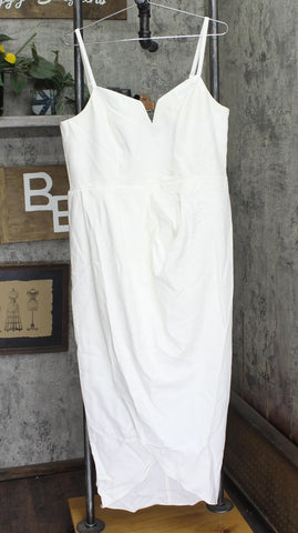 City Chic Womens Trendy Plus Size Sassy V Wrap Dress 6575644 White 14W
