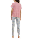 Roudelain Womens Double Sleeve Pajama Shirt Top EJJE340M Bridal Rose Pink M