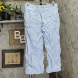 DG2 by Diane Gilman Petite SoftCell Denim Wide-Leg Pant Chambray Stripe Blue PXL