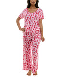 Roudelain Womens Valentine's Fairytale Pajama Shirt Top EJJE319M Cowgirl Pink L