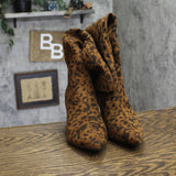 A New Day Mid-Calf Cone Heel Boots with Memory Foam Leopard Brown Multi 7M
