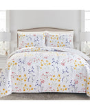 Great Bay Home Marianne Floral 3-Piece Quilt Set Colorful Bouquets White King