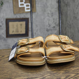 Universal Thread Collin Wide Width Double Buckle Footbed Sandals Tan Brown 10W
