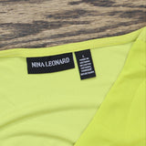Nina Leonard Sleeveless Mixed Media Tiered Tank Top Chartreuse Yellow Green L