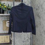 Le Suit Womens Pinstriped Suit One Button Jacket 50040364 Navy Blue 2P
