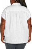 Orvis Womens Linen Blend Button Up Shirt 1758407 White 2XL