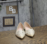 Journee Collection Womens Batavia Ballet Flat Embellished Nude Brown 6M
