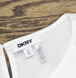 DKNY Poplin Side-Twist Sleeveless Top UD5T0052 White XL