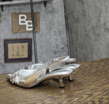 INC International Concepts Slingback Pumps Kitten Heel Silver Crinkle Gray 8M