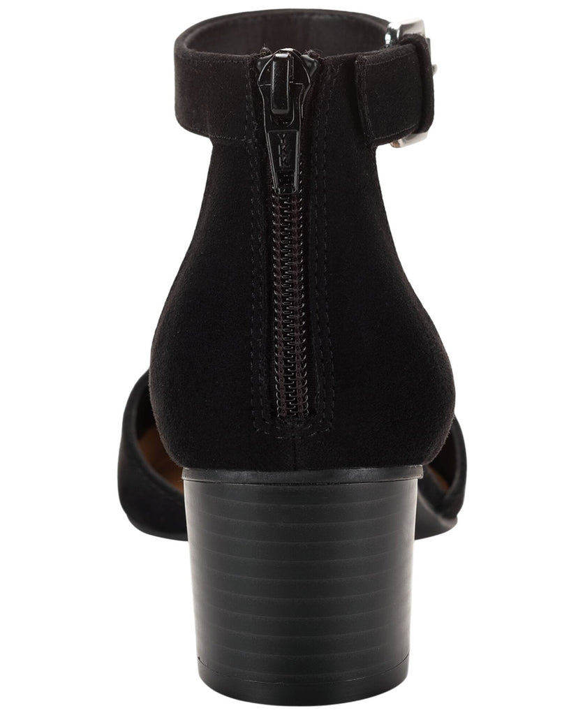 Style & Co Alinaa Two Piece Stacked Heel Dress Pumps Black Microsuede 8.5M