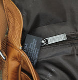 Kenneth Cole Reaction Leather Messenger Bag for Laptop/Tablet Cognac Brown
