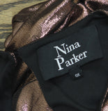 Nina Parker Shimmer Ruched Evening Gown Pink Brown Multi 0X