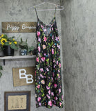 INC. International Concepts Woven Lace-Adorned Nightgown Amelia Blooms Black XS