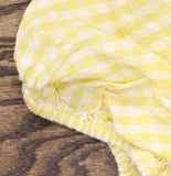 And Now This Womens Gingham Puff Sleeve Woven Mini Dress Yellow / White XL