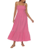 Raviya Womens Cotton Maxi Dress Cover-Up 76618 Pink M