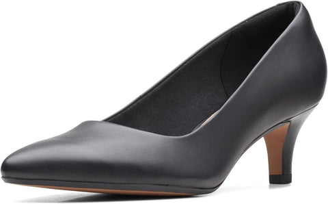 Clarks Womens Linvale Jerica Pump Heeled Shoes 26137208 Black Leather 8M
