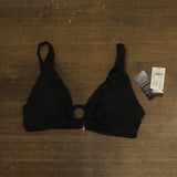 Lauren Ralph Lauren Beach Club Solid Macrame Ring Top Swim Womens Black 16