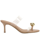 INC International Concepts Brisa Embellished Vinyl Sandals Dark Almond Brown 7M