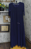 Women With Control Womens Solid Knit Maxi Dress A375406 Navy Blue S