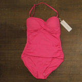 Anne Cole Live In Color Twist Front Shirred One Piece Swimsuit Pink Glow 8