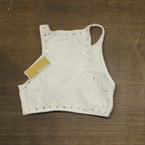 Michael by Michael Kors Crepe Front Ring Studded Crop Top Bikini Swim White M