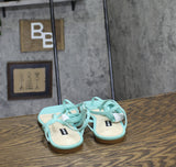 Nine West Womens Ankle Wrap Thong Sandals Light Blue 11M