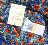 Belle Du Jour Floral Printed Lace Hem Tank Top Blouse With Scarf Blue / Multi M