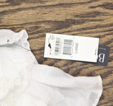 BCX Juniors Lace-Trim Tie-Hem Peasant Top 1080F2K White L