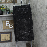 Wild Fable Womens Mid-Rise Sequin Lace Midi Skirt 91904755 Black M