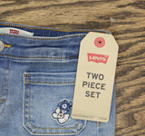 Levi's Baby Girls Jorts Jean Shorts 11M144F Blue 24 Months