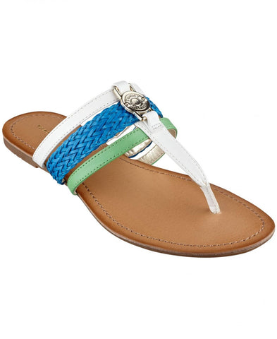 Tommy Hilfiger Women's Liz Thong Sandals LIZ White Multi 6.5M