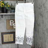 Isaac Mizrahi Live! Petite 24/7 Embroidered Ankle Pants A352289 Bright White 4P