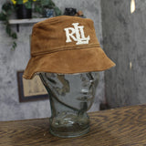 Lauren Ralph Lauren Suede Bucket Hat with Faux Sherpa Lining Whiskey Brown