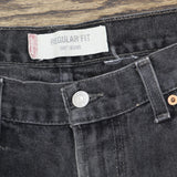 Levi's Vintage 505 Regular Fit Straight Leg Jeans Black Wash See Measurements