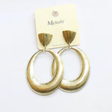 Melody Womens Boho Post Chunky Hoop Drop Earrings Gold Yellow 2.5"