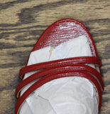 Naturalizer Womens Textured Faux Leather Heidi Block Heels Heartflame Red 8W