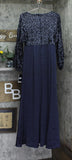 DKNY Womens Sequin Embellished Blouson-Sleeve Gown ED4EZA01 Spring Navy 4