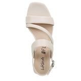Lifestride Celia Slingback Strappy Dress Sandals Block Heel Bone Off White 8.5M