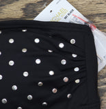 Michael Michael Kors Womens Studded Solids Bandeau Swim Bikini Top Black XS