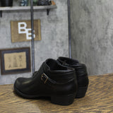 Lifestride Womens Alexander Faux Leather Buckle Ankle Boots Booties Black 7M