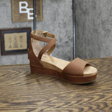 Giani Bernini Nubuck Wedge Sandals Amputee Replacement Left Shoe Only Cognac 6M