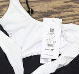 Mimi Flamingo Layered Solids Drift One Piece Swimsuit 900051011 Black / White 12