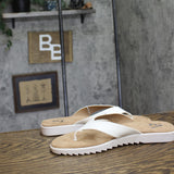 Aerosoles Jordyn Cushioned Flip Flop Thong Sandals White Faux Leather 9.5M